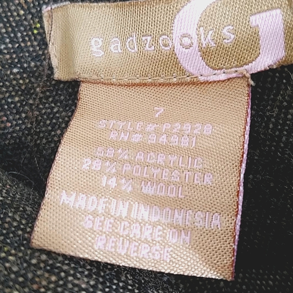 Pants wide leg front pockets wool blend Brown Y2k Old Money - Picture 9 of 9